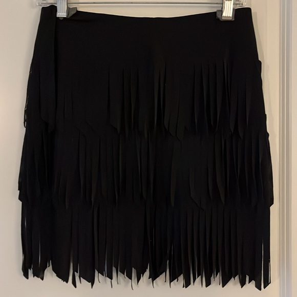 Cache Black Fringe Skirt - Picture 2 of 6